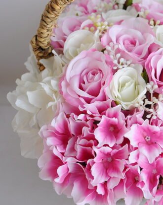 Artificial Flower 27*20*22cm rose hydrangea in basket GS-06919026-P2