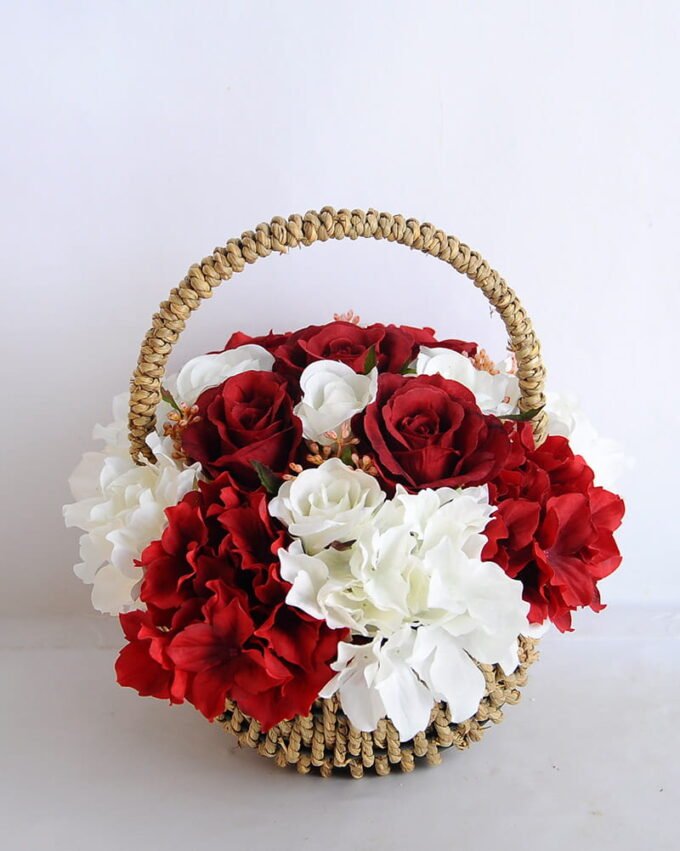 Artificial Flower 27*20*22cm rose hydrangea in basket GS-06919026-R2