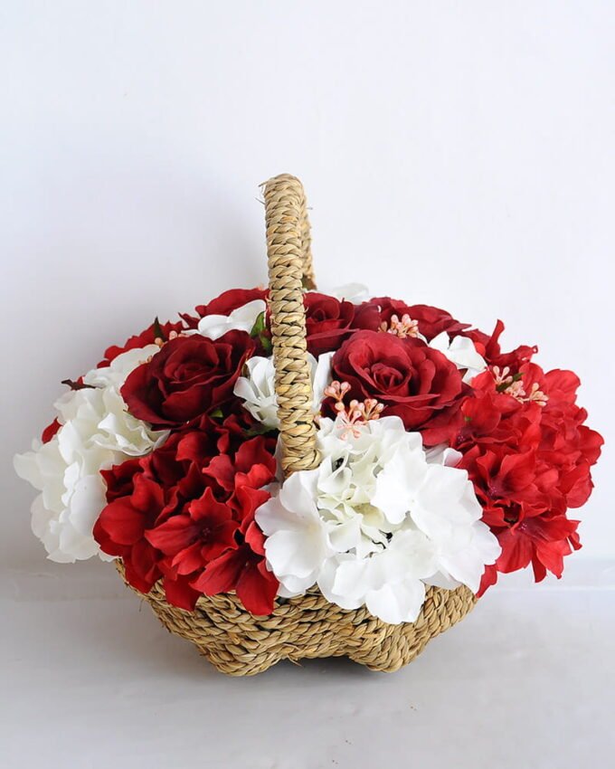 Artificial Flower 27*20*22cm rose hydrangea in basket GS-06919026-R2