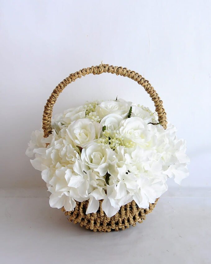 Artificial Flower 27*20*22cm rose hydrangea in basket GS-06919026-W1