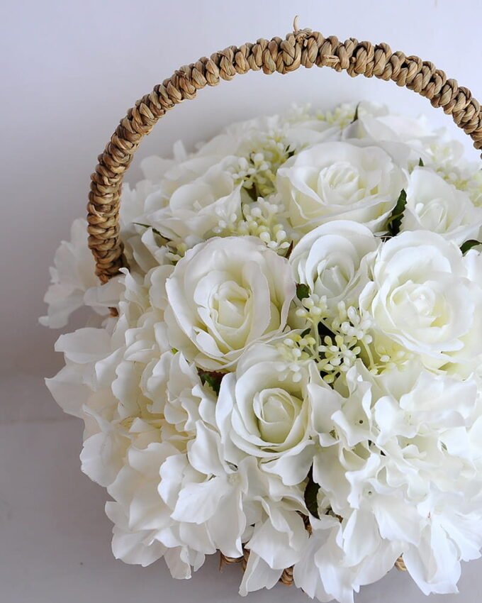 Artificial Flower 27*20*22cm rose hydrangea in basket GS-06919026-W1