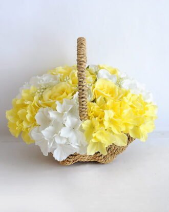 Artificial Flower 27*20*22cm rose hydrangea in basket GS-06919026-Y1