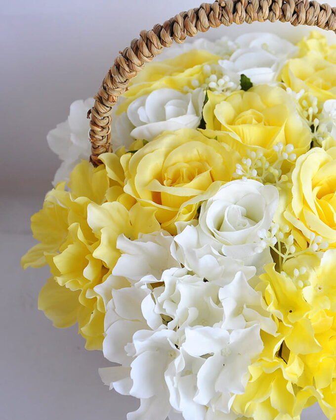 Artificial Flower 27*20*22cm rose hydrangea in basket GS-06919026-Y1