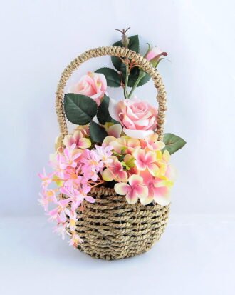 Artificial Flower 15*18*30cm rose hydrangea in basket GS-06919028-P1