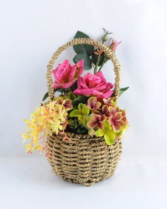 Artificial Flower 15*18*30cm rose hydrangea in basket GS-06919028-R1