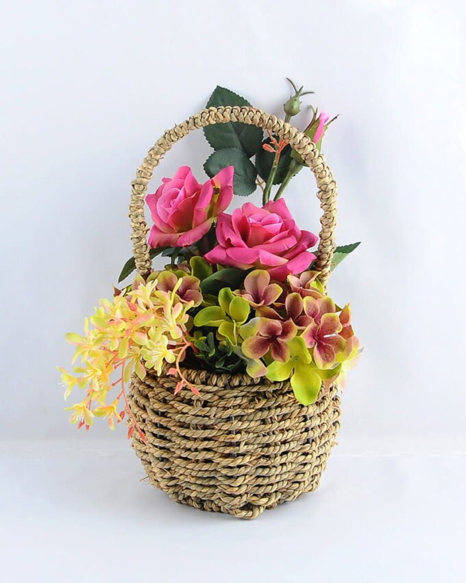 Artificial Flower 15*18*30cm rose hydrangea in basket GS-06919028-R1