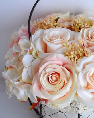 Artificial Flower 20*20*30cm rose hydrangea in basket GS-06919029-C1