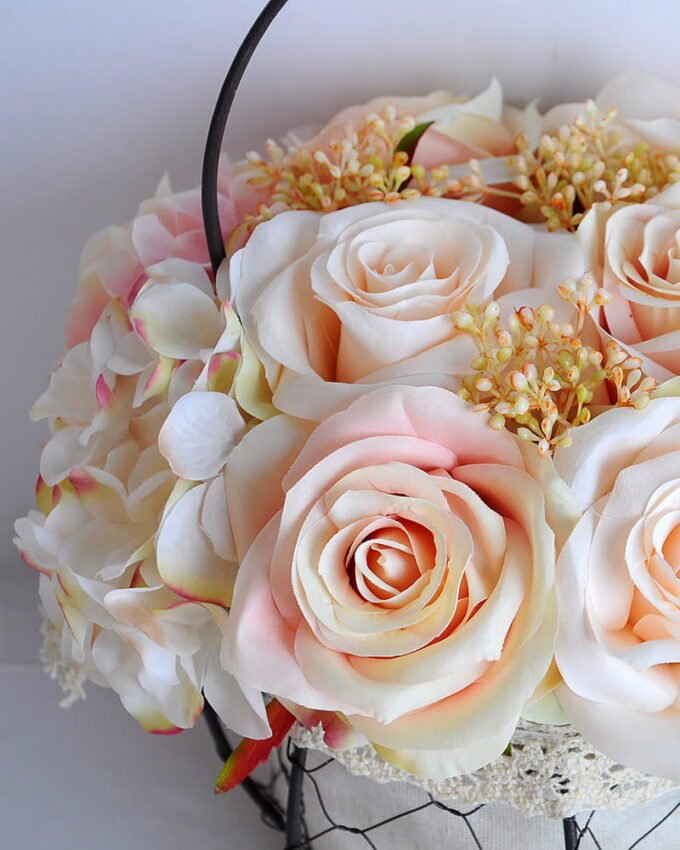 Artificial Flower 20*20*30cm rose hydrangea in basket GS-06919029-C1