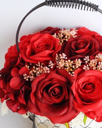 Artificial Flower 20*20*30cm rose hydrangea in basket GS-06919029-R1