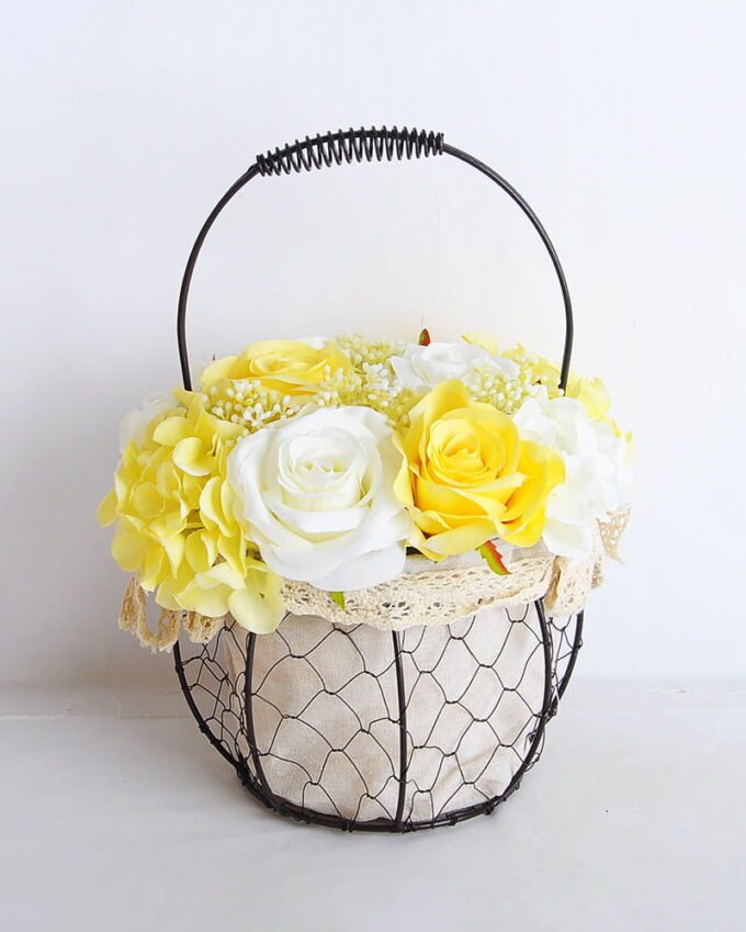 Artificial Flower 20*20*30cm rose hydrangea in basket GS-06919029-Y1 1 Artificial Flower 20*20*30cm rose hydrangea in basket GS-06919029-Y1