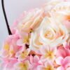 Artificial Flower 25*25*37cm rose hydrangea in metal frame with flax bag GS-06919023-P1