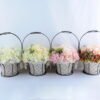 Artificial Flower 25*25*37cm rose hydrangea in metal frame with flax bag GS-06919023-P1