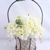 Artificial Flower 25*25*37cm rose hydrangea in metal frame with flax bag GS-06919023-W1