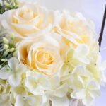 Artificial Flower 25*25*37cm rose hydrangea in metal frame with flax bag GS-06919023-W2