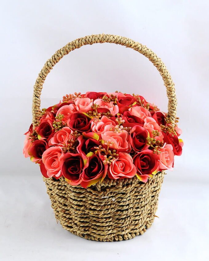 Artificial Flower 22*22*26cm rose in basket GS-06919027