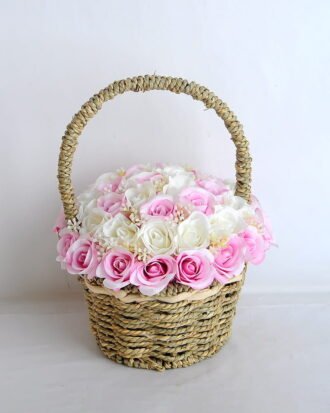 Artificial Flower 22*22*26cm rose in basket GS-06919027-P2