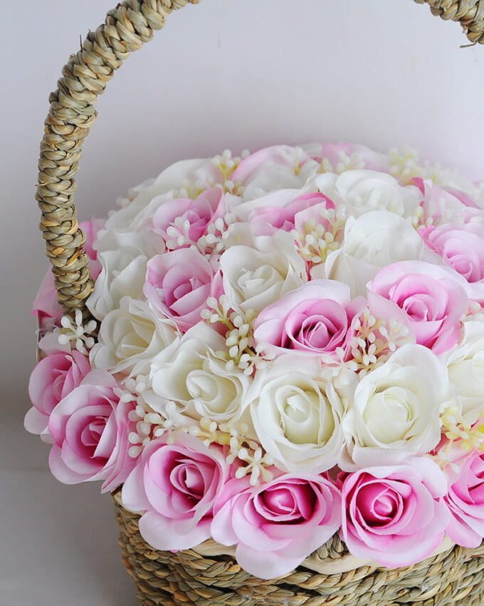 Artificial Flower 22*22*26cm rose in basket GS-06919027-P2
