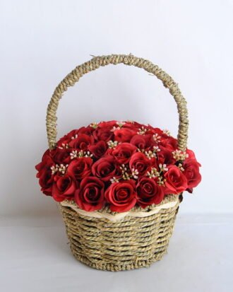 Artificial Flower 22*22*26cm rose in basket GS-06919027-R1