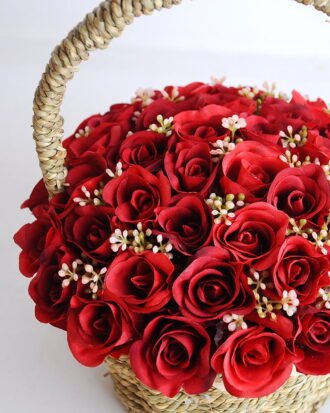 Artificial Flower 22*22*26cm rose in basket GS-06919027-R1