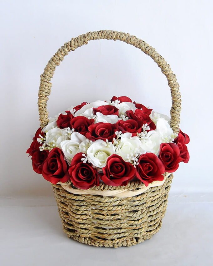 Artificial Flower 22*22*26cm rose in basket GS-06919027-R2