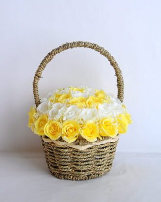 Artificial Flower 22*22*26cm rose in basket GS-06919027-Y2