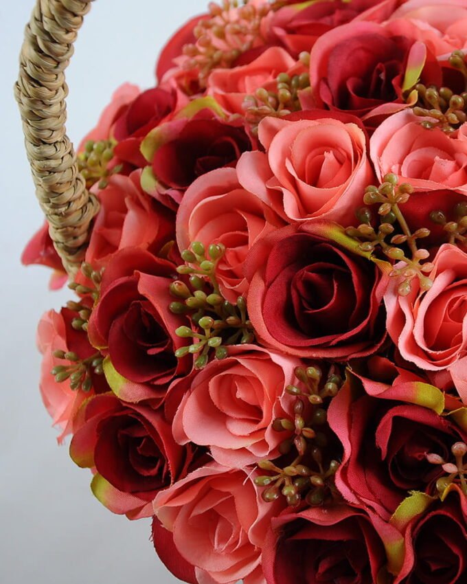 Artificial Flower 22*22*26cm rose in basket GS-06919027