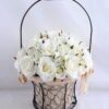 Artificial Flower 25*25*36cm rose in metal frame with flax bag GS-06919025