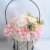 Artificial Flower 25*25*36cm rose in metal frame with flax bag GS-06919025-P1