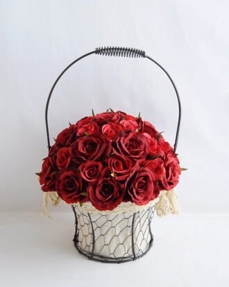 Artificial Flower 25*25*36cm rose in metal frame with flax bag GS-06919025-R1 Potted Flowers&Plants YeahFlower is one of Chinese leading OEM manufacturers and exporters , supplying the silk flowers, wholesale artificial trees Artificial Flower 25*25*36cm rose in metal frame with flax bag GS-06919025-R1