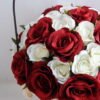 Artificial Flower 25*25*36cm rose in metal frame with flax bag GS-06919025-R2 2 Artificial Flower 25*25*36cm rose in metal frame with flax bag GS-06919025-R2
