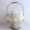 Artificial Flower 25*25*36cm rose in metal frame with flax bag GS-06919025-W1