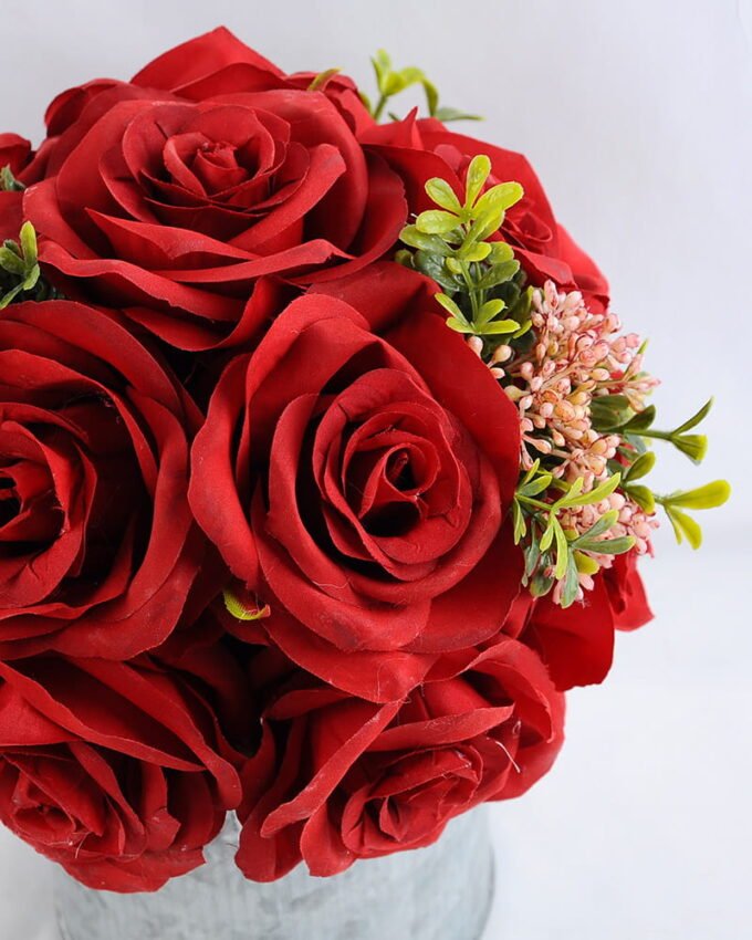Artificial Flower 20*20*22CM rose in tin pot GS-06919016+P-R1