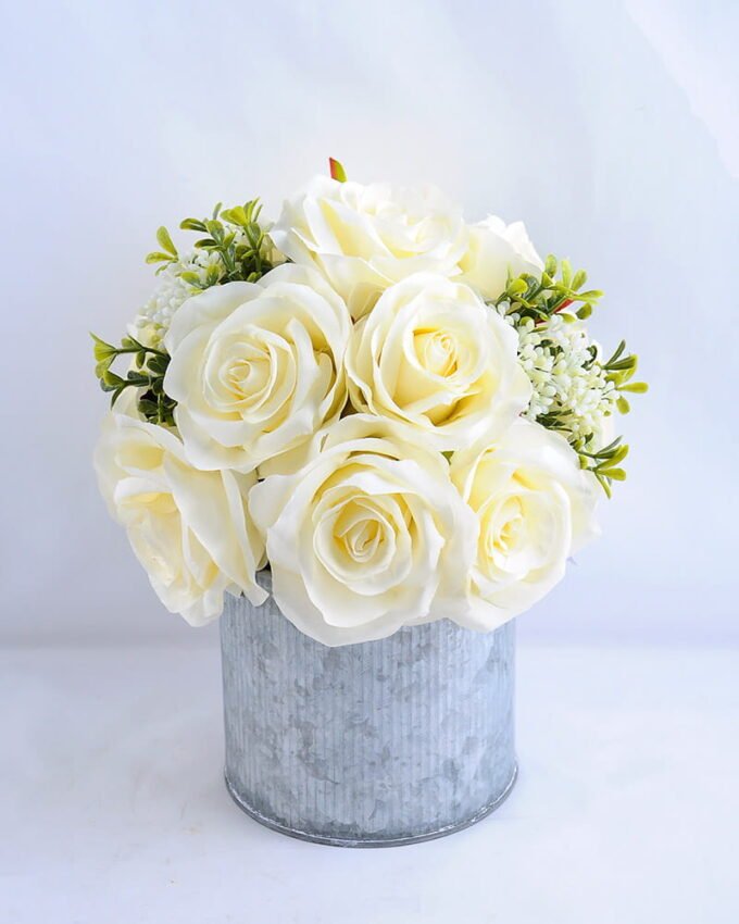 Artificial Flower 20*20*22CM rose in tin pot GS-06919016+P-W1