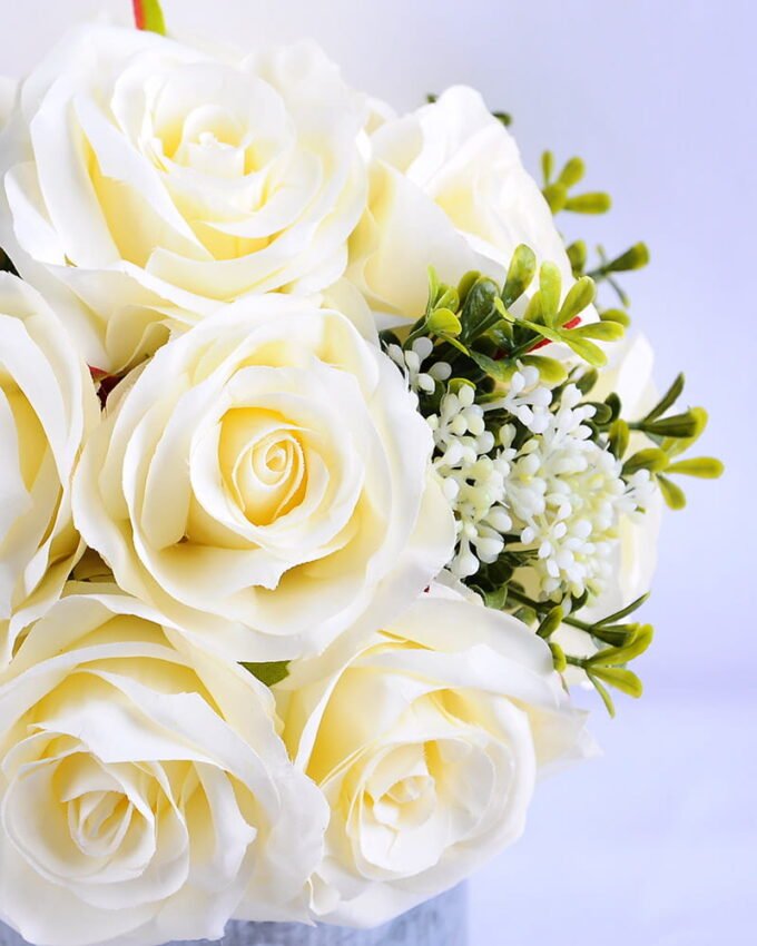 Artificial Flower 20*20*22CM rose in tin pot GS-06919016+P-W1