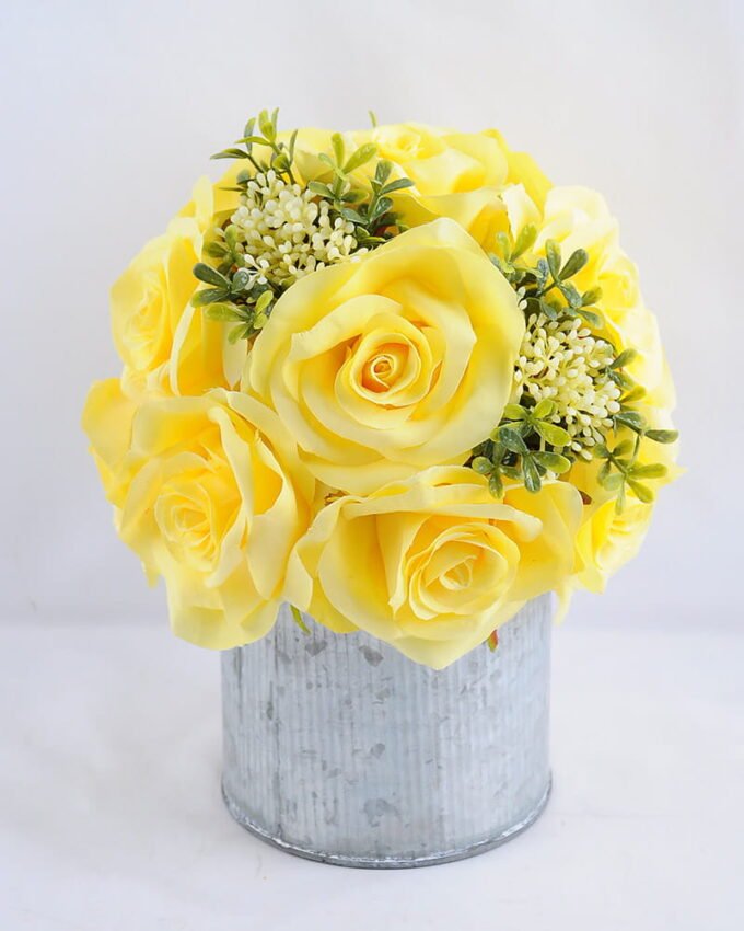 Artificial Flower 20*20*22CM rose in tin pot GS-06919016+P-Y1