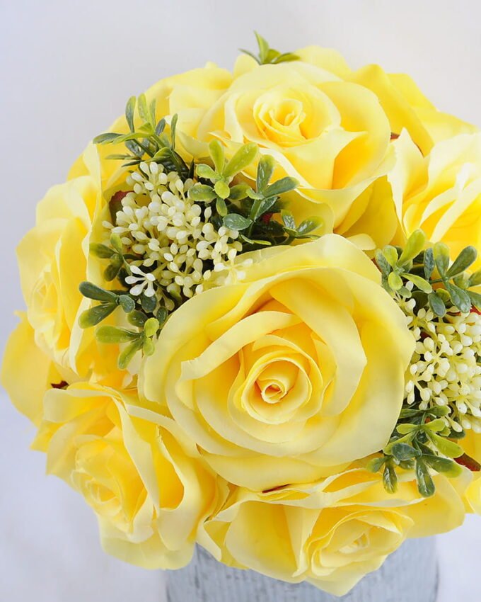 Artificial Flower 20*20*22CM rose in tin pot GS-06919016+P-Y1