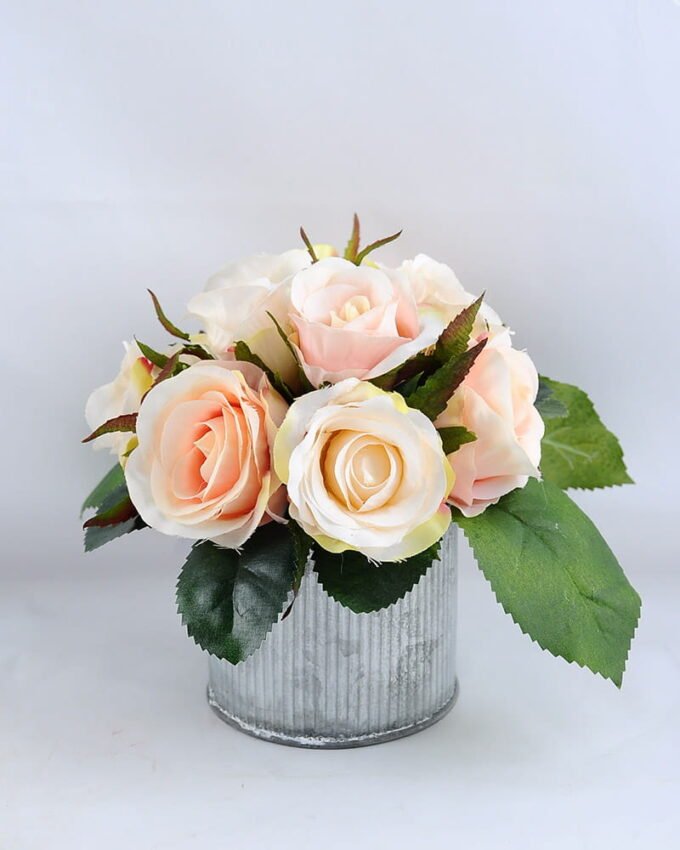 Artificial Flower 15*15*15cm rose in tin pot GS-06919021+P-P1