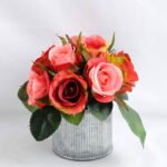 Artificial Flower 15*15*15cm rose in tin pot GS-06919021+P-R1