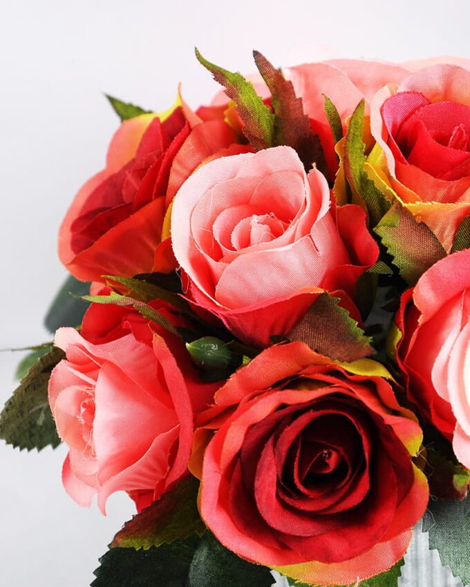 Artificial Flower 15*15*15cm rose in tin pot GS-06919021+P-R1