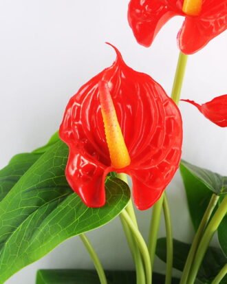 Artificial Tree ANTHUNIUM PLANT *3 W/ PLASTIC POT GS-0450173-GSML