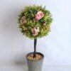 Artificial Tree TOPIARY BALL WITH ROSE IN PAPER POT GS-0690530A-P1