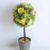 Artificial Tree TOPIARY BALL WITH ROSE IN PAPER POT GS-0690530A-Y1
