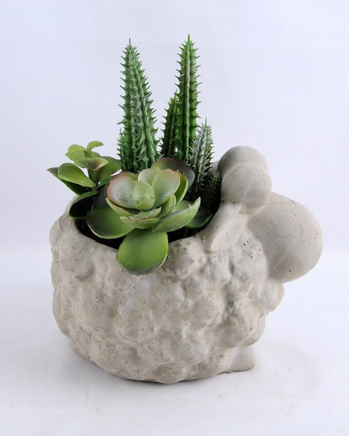 Artificial succulent 14.5*12*17CM Succulent in cement pot GS-30319014+P