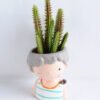 Artificial succulent 7.5*18CM Succulent in ceramic pot GS-30319034+P