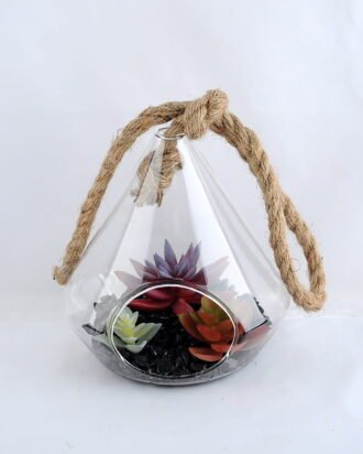 Artificial succulent 16*36CM Succulent in glass pot GS-52719038