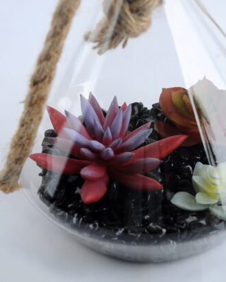 Artificial succulent 16*36CM Succulent in glass pot GS-52719038