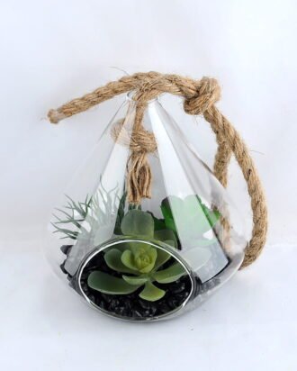 Artificial succulent 16*40CM Succulent in glass pot GS-52719039