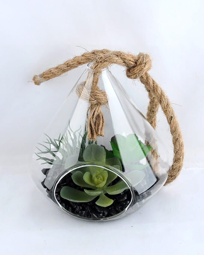 Artificial succulent 16*40CM Succulent in glass pot GS-52719039