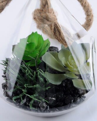 Artificial succulent 16*40CM Succulent in glass pot GS-52719039