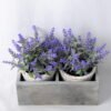 Artificial Flower 26*16*21cm Lavender in cement pot with wooden frame GS-03319288
